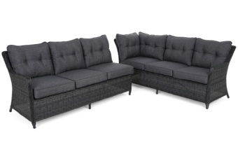 Narożny zestaw mebli ogrodowych prawy California Grey / Grey Melange