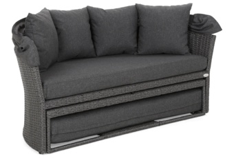 Sofa ogrodowa z baldachimem Sydney Grey / Grey Melange - dla 3 osób - szara Sofa ogrodowa z baldachimem Sydney Grey / Grey Melange