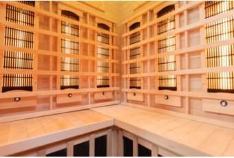 Sauna infrared narożna Nordum Classic 2-osobowa WiFi brązowa