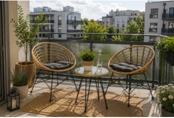 Meble balkonowe technorattanowe Zanzibar Beige / Grey