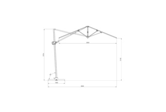 Parasol ogrodowy Litex Garden Rio 300 cm Silver / Grey