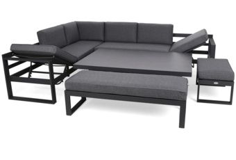 Narożne meble ogrodowe aluminiowe Neapol Grey / Grey Melange