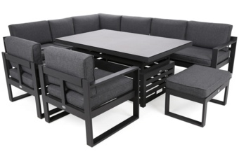 Narożne meble ogrodowe aluminiowe Neapol Comfort Grey / Grey Melange