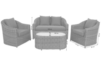 Meble ogrodowe technorattanowe Modena Grey / Grey Melange