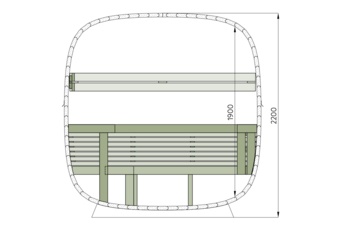 Sauna fińska zewnętrzna Leil® Saunas Black Cube Classic 4-osobowa