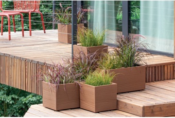 Donica ogrodowa Madera Square Eco Wood Eco White 31 l