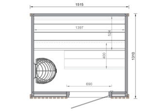 Sauna fińska Leil® Saunas Como 2-osobowa
