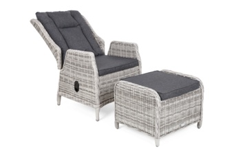 Podnóżek technorattanowy Bristol Light Grey / Grey Melange