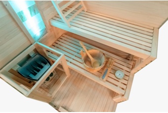 Sauna fińska narożna Nordum Pure 2-osobowa czarna