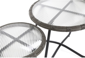 Meble ogrodowe technorattanowe Palermo Round Grey / Grey