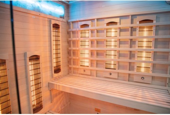 Sauna infrared narożna EP3CRS - 3 osobowa - szara Sauna infrared narożna EP3CRS Grey z panelami solnymi