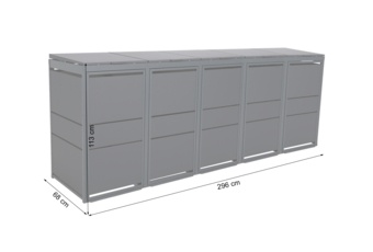 Zabudowa kosza śmietnikowego TOP BOX Premium 5 x 240 l - antracytowy - 1 moduł Zabudowa kosza śmietnikowego TOP BOX Premium 5 x 240 l