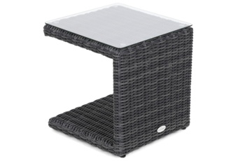 Zestaw leżaków ogrodowych z technorattanu Marbella Grey / Grey Melange ze stolikiem