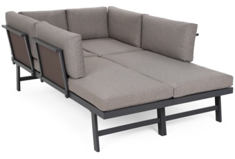 Narożnik ogrodowy aluminiowy Porto Grey / Taupe