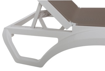 Zestaw leżaków ogrodowych Monako White / Taupe ze stolikiem 