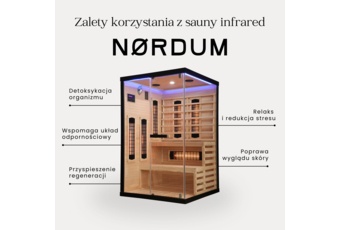 Sauna infrared Nordum Solea 3-osobowa biała - z panelami solnymi Sauna infrared Nordum Solea 3-osobowa biała