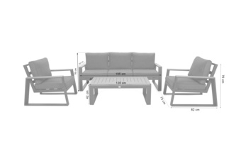 Meble ogrodowe aluminiowe Rimini Dark Grey / Beige Melange