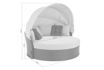 Sofa ogrodowa z baldachimem Sydney Grey / Grey Melange - dla 3 osób - szara Sofa ogrodowa z baldachimem Sydney Grey / Grey Melange