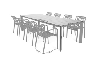 Meble ogrodowe Marsala Lomi Grey 8+1