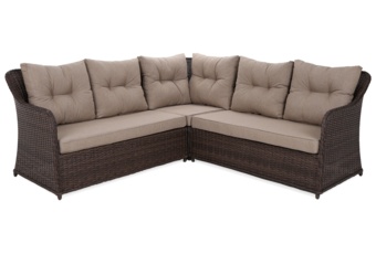 Narożny zestaw mebli ogrodowych Bergamo Brown Mat / Brown Melange