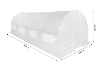 Tunel foliowy 3x6 m wzmocniony biały