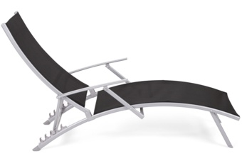 Leżak ogrodowy metalowy Summer Silver / Black