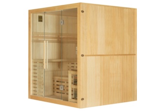 Sauna fińska Nordum Solea 4-osobowa naturalna - z panelami solnymi - z jodły kanadyjskiej Sauna fińska Nordum Solea 4-osobowa naturalna