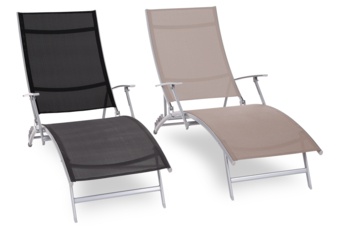 Leżak ogrodowy metalowy Summer Silver / Black