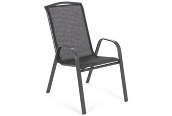 Krzesło ogrodowe metalowe Atlanta Grey / Black Melange