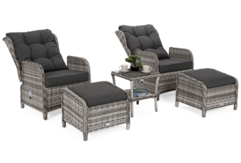 Meble ogrodowe technorattanowe Sofia jasnoszare dwuosobowe Meble ogrodowe technorattanowe Sofia Light Grey / Grey Melange