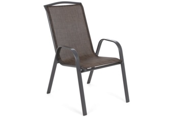 Krzesło ogrodowe metalowe Atlanta Grey / Brown