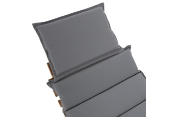 Leżanka ogrodowa drewniana Akacja Lux z poduszką