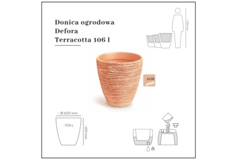 Donica ogrodowa Prosperplast Defora Terracotta 106 l