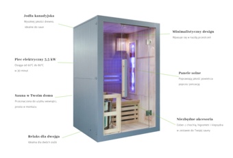 Sauna fińska Nordum Solea 2-osobowa szara