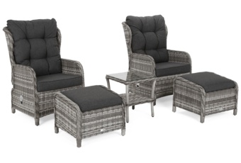 Meble ogrodowe technorattanowe Sofia jasnoszare dwuosobowe Meble ogrodowe technorattanowe Sofia Light Grey / Grey Melange