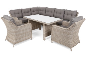 Narożny zestaw mebli ogrodowych lewy California Beige / Beige Melange