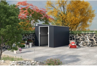 Domek ogrodowy Helsinki szary 214 x 257 cm Domek narzędziowy Helsinki 214 x 257 cm Grey