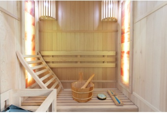Sauna fińska Nordum Solea 2-osobowa naturalna - z panelami solnymi - drewniana Sauna fińska Nordum Solea 2-osobowa naturalna