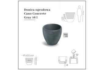 Doniczka ogrodowa Prosperplast Cano Concrete Gray 16 l