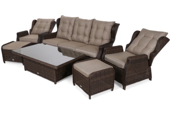 Meble ogrodowe technorattanowe Memfis Brown Mat / Brown Melange