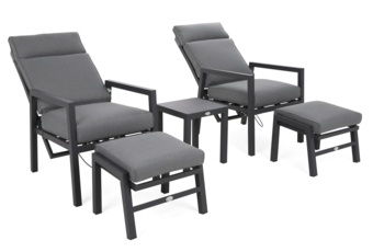 Meble ogrodowe aluminiowe Morton Dark Grey / Grey