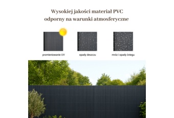 Mata PVC na balkon 200x250 Mata PVC na ogrodzenie 2 x 25 m szara