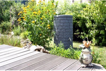 Zbiornik na deszczówkę MPI Arcado 230 l czarny granit - na wodę deszczową Zbiornik na deszczówkę MPI Arcado 230 l czarny granit