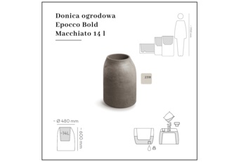 Doniczka ogrodowa Prosperplast Epocco Bold Macchiato 14 l