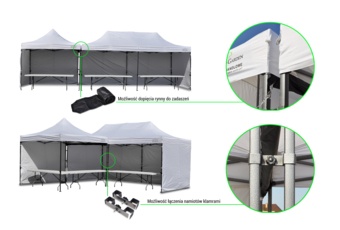Łącznik metalowy do namiotów handlowych