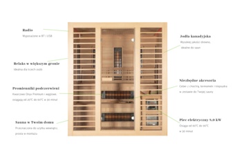 Sauna hybrydowa Nordum Combi 4-osobowa naturalna