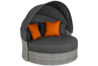 Sofa ogrodowa z baldachimem Sydney Light Grey / Grey Melange