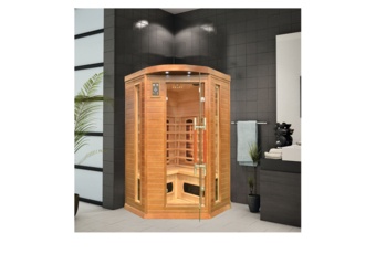 Sauna infrared narożna Nordum Classic 2-osobowa WiFi brązowa