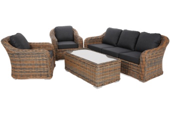 Meble ogrodowe technorattanowe Foggia Ginger Melange / Dark Grey