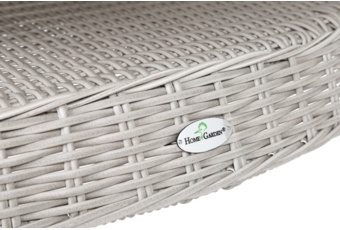 Meble ogrodowe technorattanowe Bristol Round Elegant 150 cm White / Grey - białe - dla 6 osób Meble ogrodowe technorattanowe Bristol Round Elegant 150 cm White / Grey 6+1